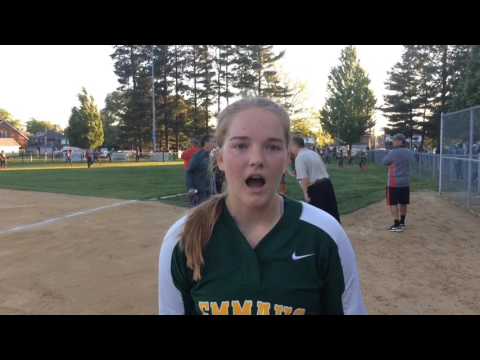 Emmaus softball's Abby Bartels after win over Liberty in 2017 EPC semifinals