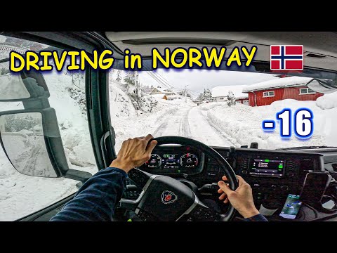 POV TRUCK DRIVING ON SNOW❄️ and ICE! - SCANIA - NORWAY - 4K