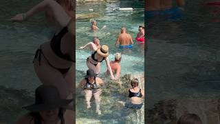 ☀️Magic Of The Swimming Pool Pamukkale Turkey -Beautiful Day⛱️ #pamukkale #cleopatra #pool