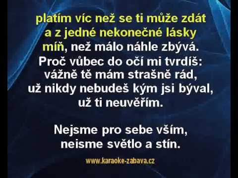 Za každou chvíli s tebou platím - Hana Zagorová Karaoke tip