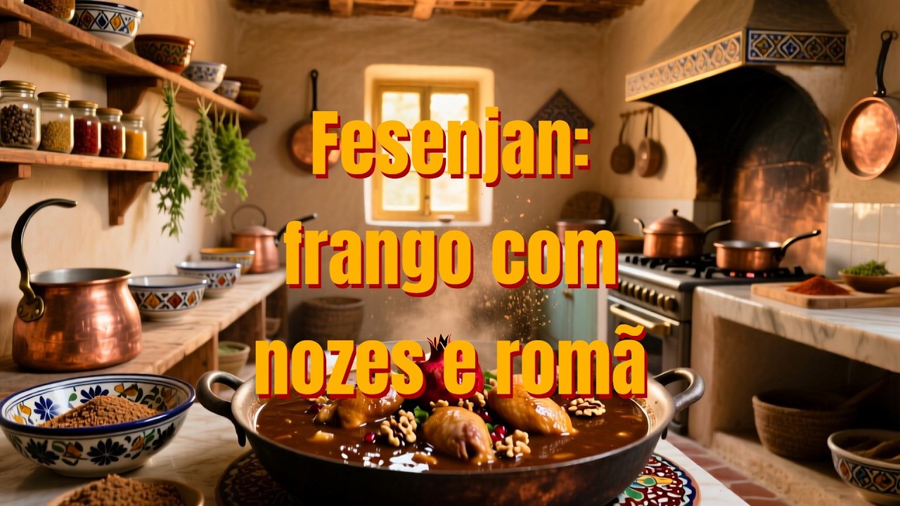 Fesenjan frango com nozes e romã(Prato Persa Famoso no Irã).