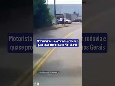 Motorista invade contramão em rodovia e quase provoca acidente em Minas Gerais