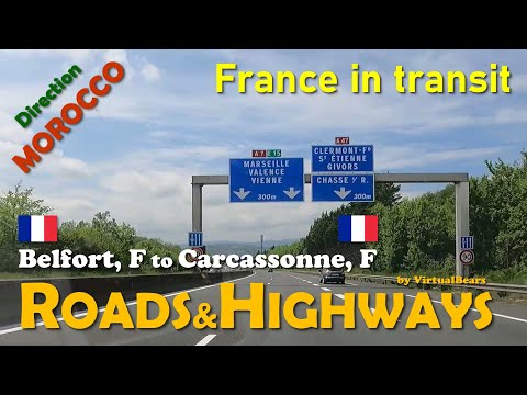 Roads&Highways Morocco '23, TimeLapse Belfort, F to Carcassonne, F, video of the entire route :)