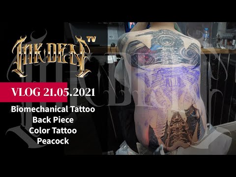 VOLG 21 05 2021 - Biomechanical Tattoo  - Back Piece - Color - Peacock - Shamack - Holly - David