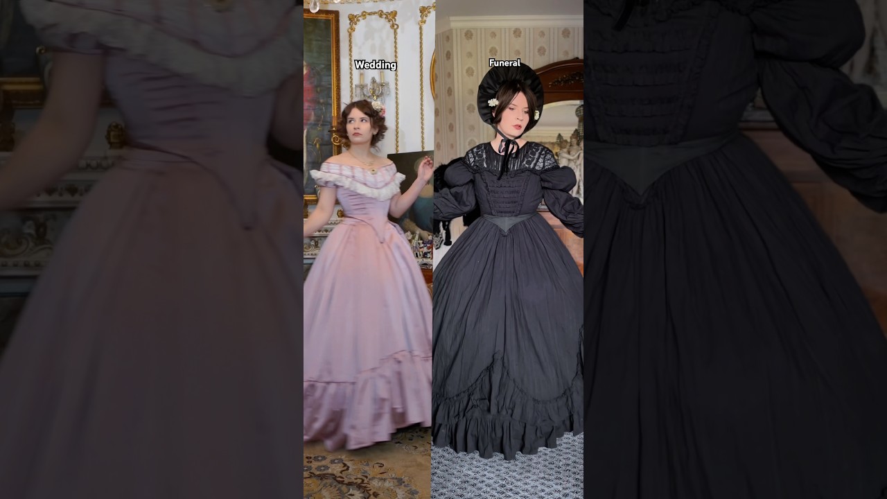 Getting Dressler Victorian dress wedding or funeral. #victorian #1950s #grwm #corset