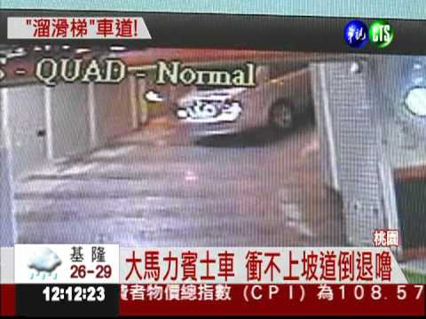 停車道像溜滑梯 轎車撞機車摔!