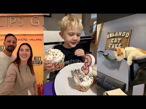Oliver Is 3 Now, We Went To The Orlando Cat Cafe & Saw Hell's Kitchen! | Home Vlog