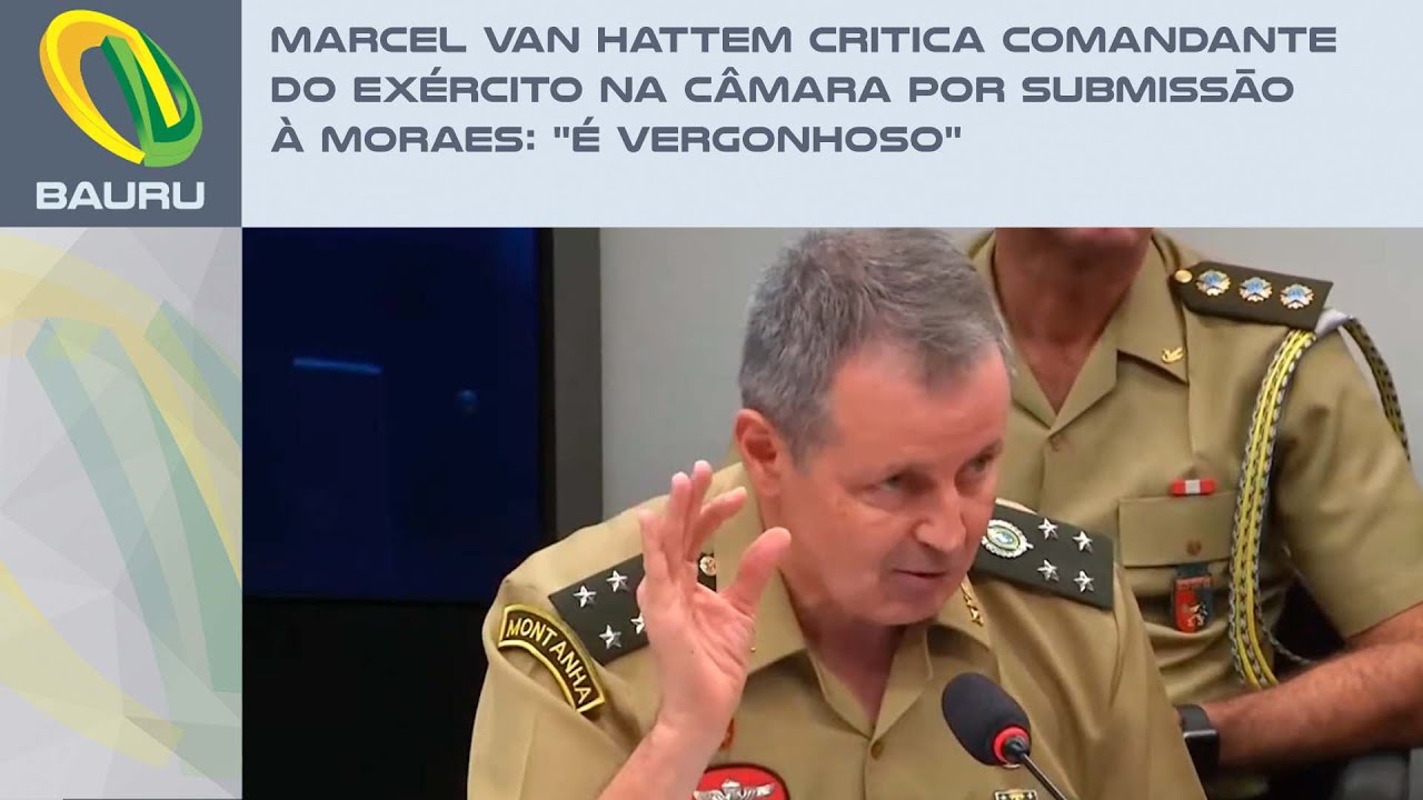 Marcel van Hattem critica comandante do Exército na Câmara por submissão à Moraes: "É vergonhoso"