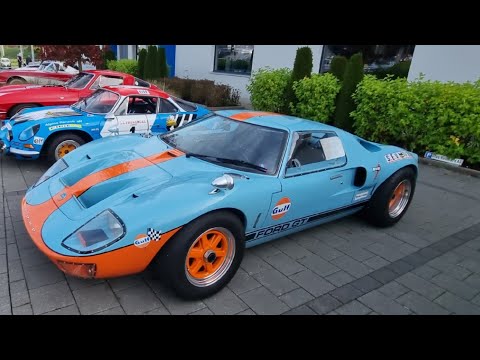 Oldtimer meeting in Switzerland. Ford Gt40 , Renault Alpine , Corvette C2