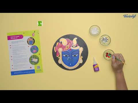 Fevicryl Pichwai Art Kit - Learn Traditional Indian Painting With Pre-Printed MDF Boards & Rhinestones