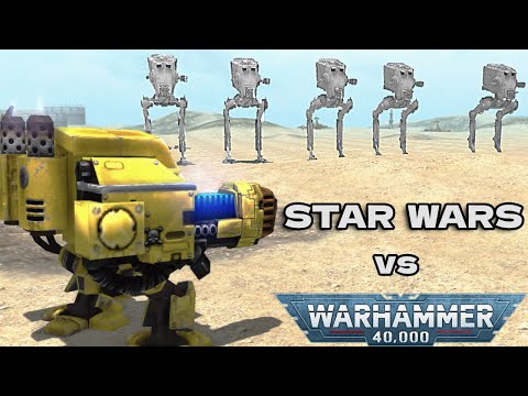 5 Dreadnoughts (Warhammer 40K) vs 10 AT-ST (Star Wars)