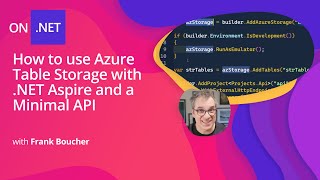 How to use Azure Table Storage with .NET Aspire and a Minimal API
