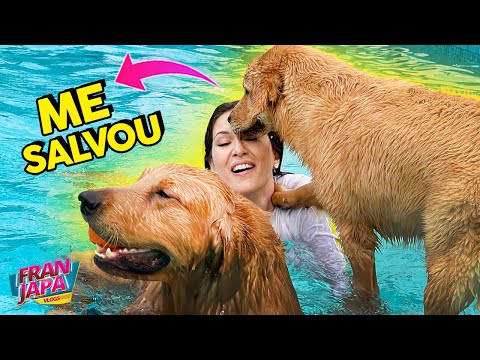 FUI SALVA PELO MEU CACHORRO NA PISCINA !!! - Fran Japa