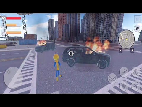 Stickman Spider Rope Hero Crime City #1 - android gameplay