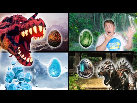 Four Element Baby Dinosaur Egg Scavenger Hunt | Educational Dinosaur Videos for Kids