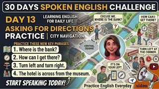 30 Days Spoken English Challenge Day 13 Asking for Directions in English Learn English for DailyLife