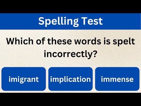 English Spelling Quiz for Spelling Bee Practice 7 | Test on Spellings