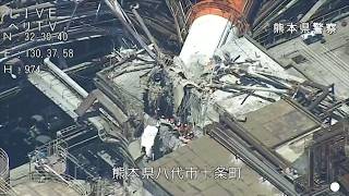 死亡１３人、安否不明者の捜索続く イオンモールと日本製紙工場　９８００人避難・熊本震度７