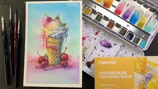 Lightwish Coloring Book for WATERCOLOR! (illustration painting process) - 409