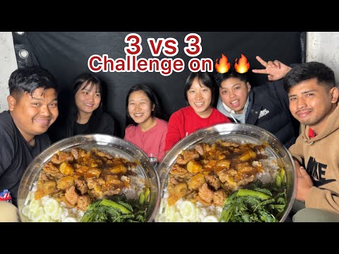 Ngacdi 3 vs 3 challenge twre pork ta 😋||Manipurieating||@AniChappi @Maichon0