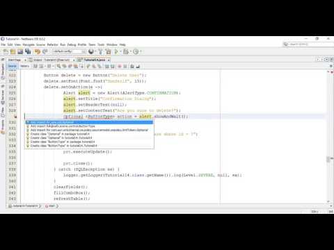 JavaFX 8 Tutorial 29   Confirmation Dialog Before Deleting a User From Database