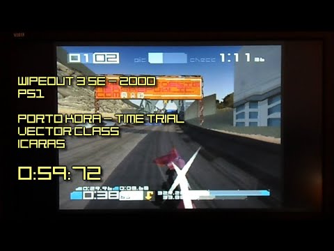 WipEout 3 SE PS1 - Vector Time Trial, 2 Perfect Laps - Porto Kora 0:59.72
