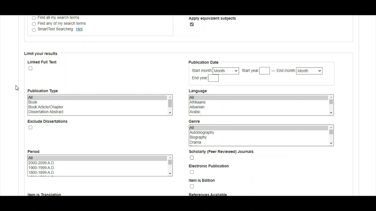 Finding Peer reviewed/Scholarly articles in EBSCO Databases.