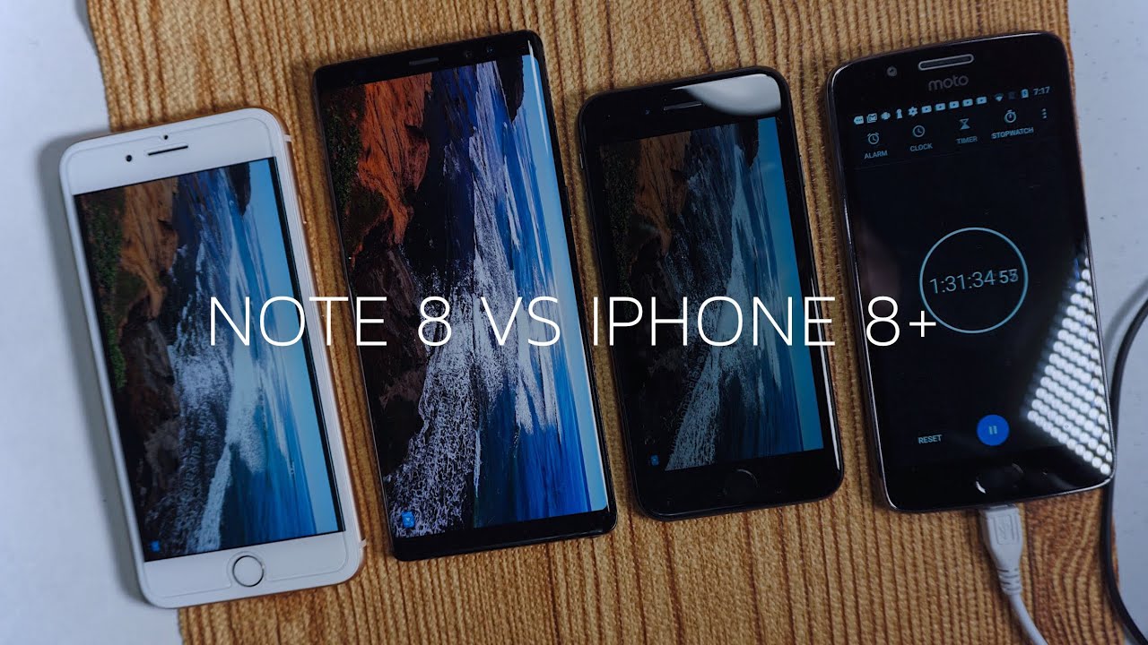 Note 8 vs iPhone 8 vs iPhone 8 Plus Ultimate Battery Drain Test