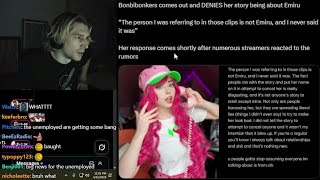 xQc Reacts to Streamer Bonbibonkers Denies that Emiru was the Person Grooming Her at 17 Years Old