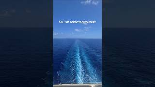 “Cruising addiction starts at the aft— watching the wake trail into the horizon. #cruise #cruising