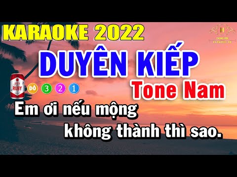 Duyên Kiếp Karaoke Tone Nam Nhạc Sống | Trọng Hiếu