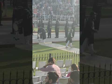 Shake Hand between Pakistan Punjab Rangers and Indian BSF on waga Border Lahore Pakistan
