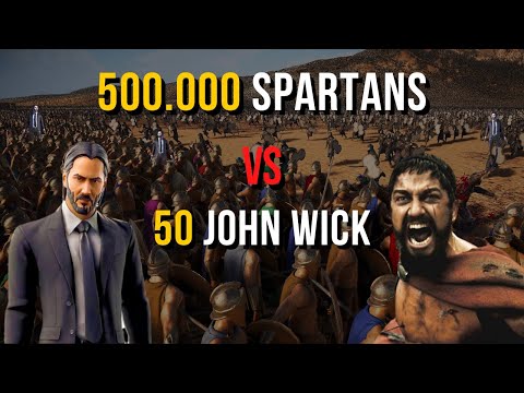 50 John Wick vs 500.000 Spartans - Ultimate Epic Battle Simulator 2 - UEBS 2
