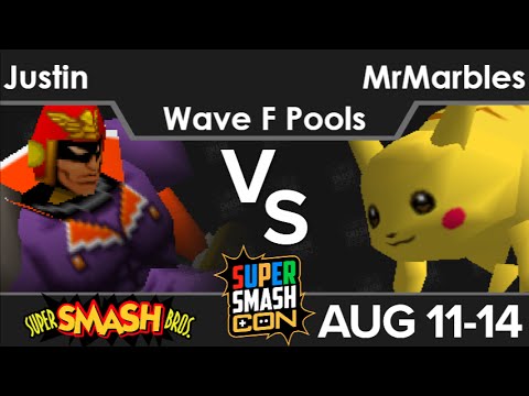 SSC16  - Justin (C Falcon) vs MrMarbles (Pikachu) Wave F Pools - SSB64