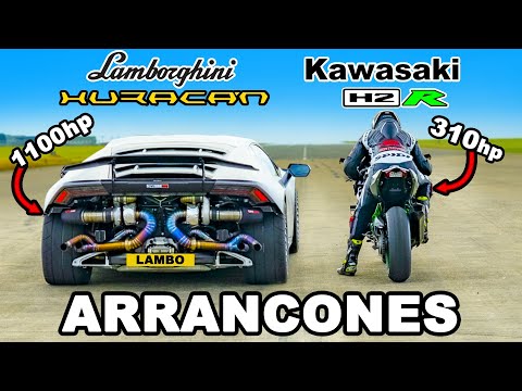 Lamborghini Huracán Turbo vs Kawasaki H2R: ARRANCONES
