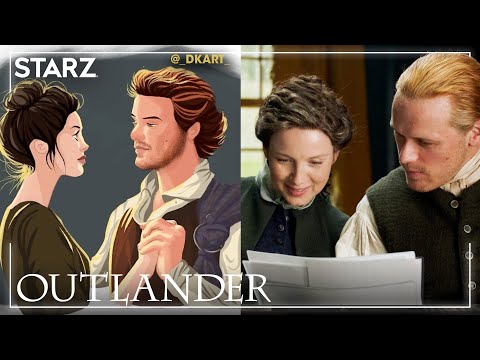 Outlander Fan Art Review with Caitriona Balfe and Sam Heughan | STARZ