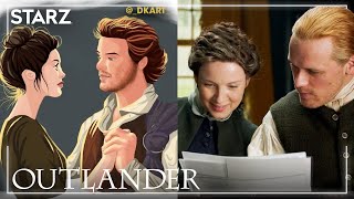 Outlander Fan Art Review with Caitriona Balfe and Sam Heughan | STARZ