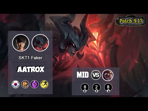 SKT1 FAKER Aatrox MID VS Kled | LOL | S9 KR Challenger - Full Gameplay