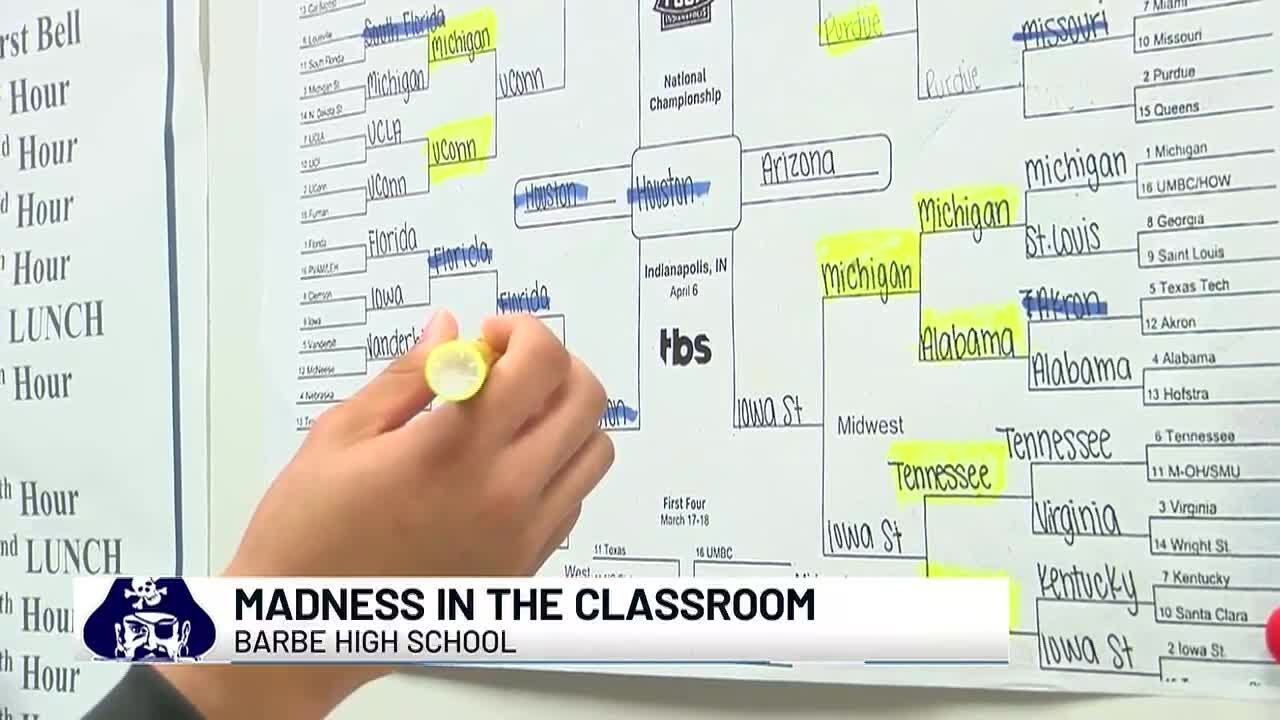 Madness in the classroom: Barbe High School students band together for March Madness bracket proj...