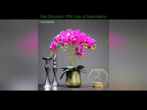 Slide INDIGO-Purple Spot Orchid DIY Flower Arrangment (5Pcs Flower+3Pcs Leaf ) Real Touch Wedding O