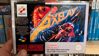 Axelay Super Nintendo gameplay. Shmup. 