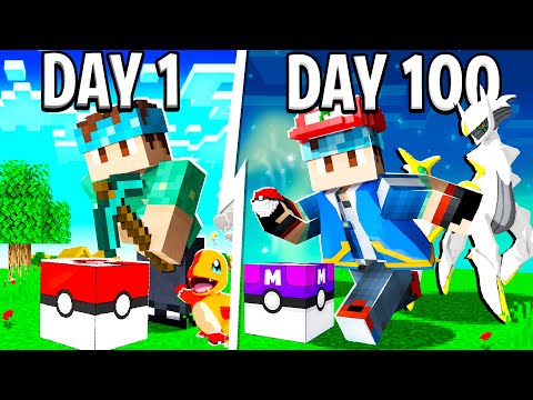I Spent 100 DAYS In LUCKY BLOCK PIXELMON! (Pokémon in Minecraft)