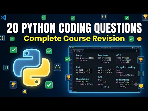 20 Python Coding Practice Questions Complete Python Revision For Beginners