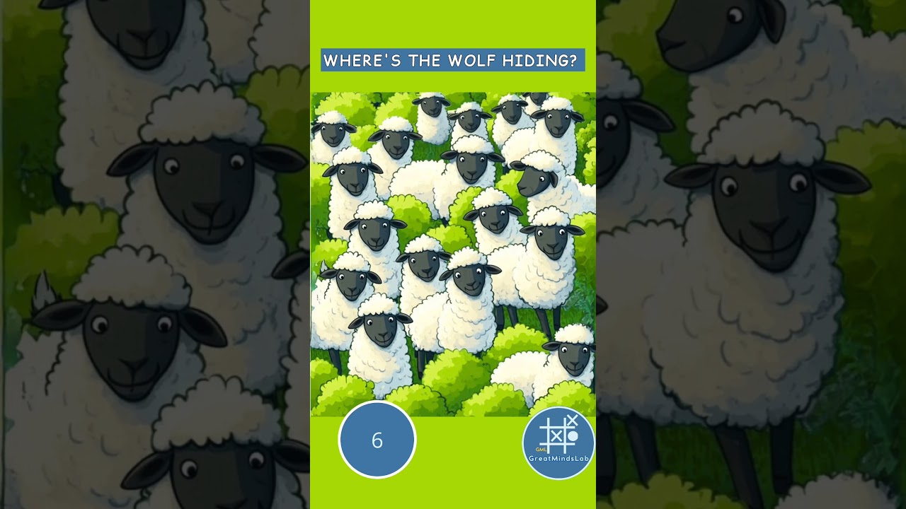 Only Geniuses Can Spot the Hidden Wolf in 10 Seconds! 🐺 Optical Illusion Challenge! #brainteaser