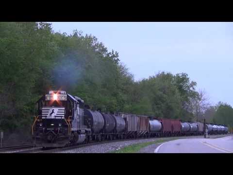 Classic EMD locomotives at dusk NS 5181 NS 6105 NS 1641