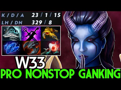 W33 [Queen of Pain] Epic Pro Nonstop Ganking No Mercy 23 Kills Dota 2