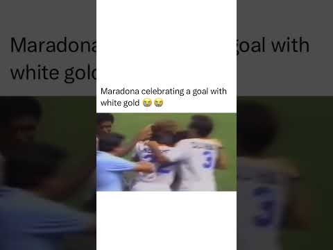 Maradona celebrating with white gold