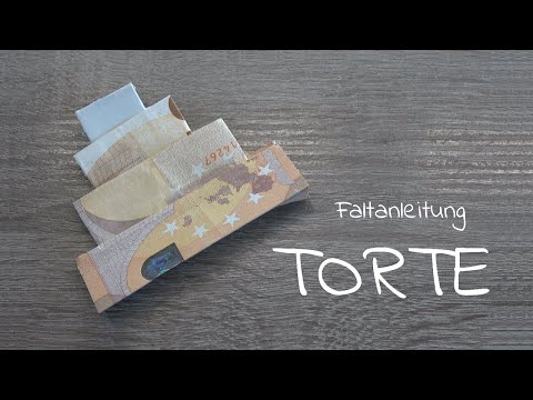 Folding a cake out of money – quick and easy, a money gift for a wedding, instructions for foldin...