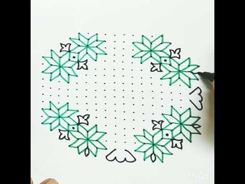 sravana masam special rangoli design easy and simple flowers muggu (18+10)