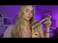 40 Min ASMR Hair Play Invisible Clips Haircut Curling Braiding ️